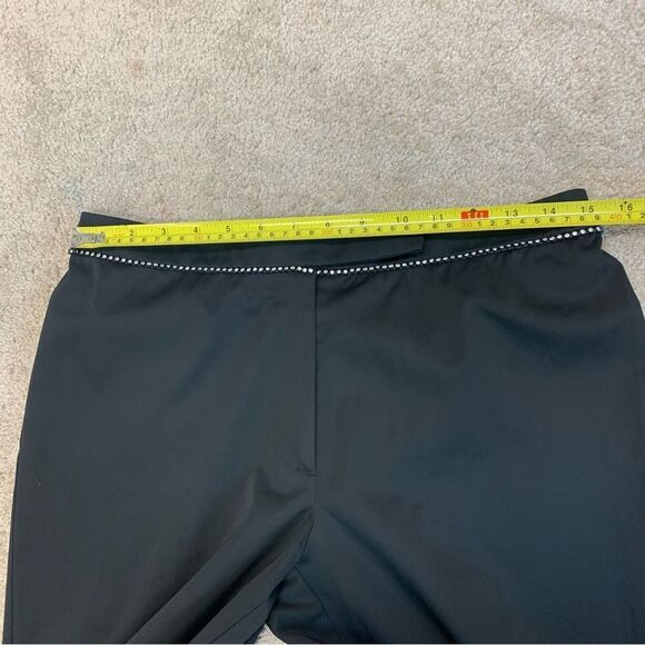 Jacob black satin effect rhinestone trim waist dress pants trousers Sz9/10 - Picture 7 of 10